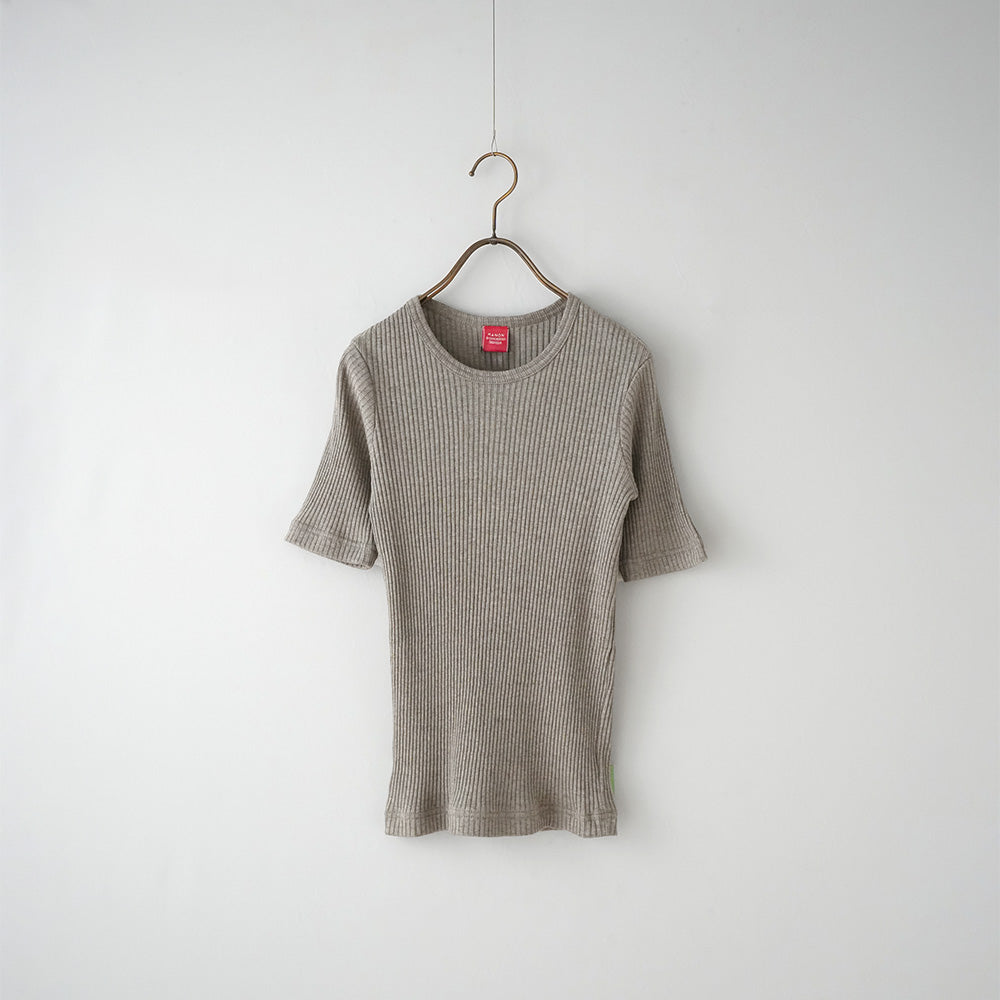 YAK/C HALF SLEEVE RIB TEE – MANON ONLINESTORE