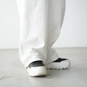 VINTAGE SERGE THREE TUCK WIDE PANTS