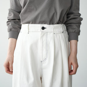 VINTAGE SERGE THREE TUCK WIDE PANTS