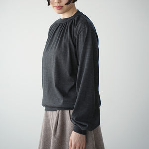 WOOL GATHER NECK LS TEE