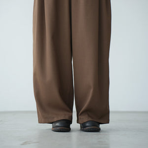 WOOL MIX THREE TUCK WIDE PANTS