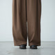 WOOL MIX THREE TUCK WIDE PANTS