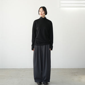 WOOL HI NECK LS TEE