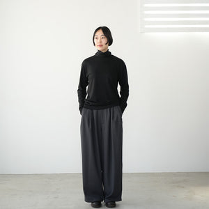 WOOL HI NECK LS TEE