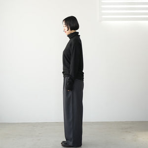 WOOL HI NECK LS TEE