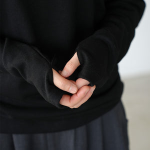 WOOL HI NECK LS TEE