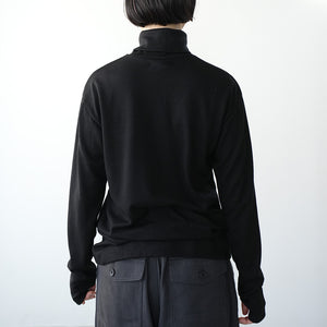 WOOL HI NECK LS TEE
