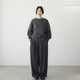 WOOL MIX THREE TUCK WIDE PANTS