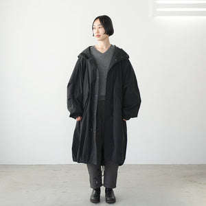 COTTON NYLON HOOD COAT
