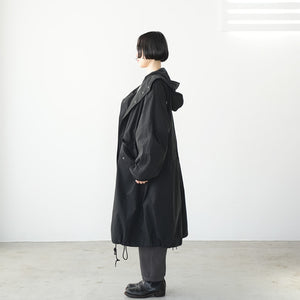 COTTON NYLON HOOD COAT