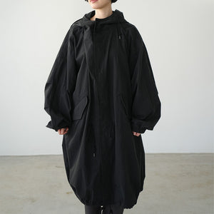 COTTON NYLON HOOD COAT
