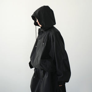 COTTON NYLON HOOD COAT