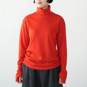 WOOL HI NECK LS TEE