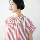 FRILL SLEEVE LINEN MIX STRIPE AMICAL SHT