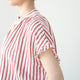FRILL SLEEVE LINEN MIX STRIPE AMICAL SHT