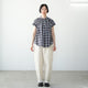 FRILL SLEEVE SHEER CHECK  AMICAL SHT