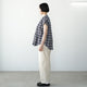 FRILL SLEEVE SHEER CHECK  AMICAL SHT