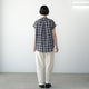 FRILL SLEEVE SHEER CHECK  AMICAL SHT