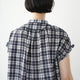 FRILL SLEEVE SHEER CHECK  AMICAL SHT