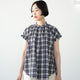 FRILL SLEEVE SHEER CHECK  AMICAL SHT