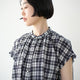 FRILL SLEEVE SHEER CHECK  AMICAL SHT