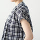 FRILL SLEEVE SHEER CHECK  AMICAL SHT