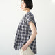 FRILL SLEEVE SHEER CHECK  AMICAL SHT