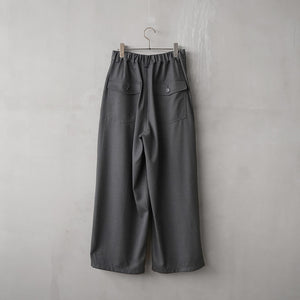 WOOL MIX THREE TUCK WIDE PANTS