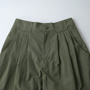 LIP CLOTH THREE TUCK WIDE PANTS