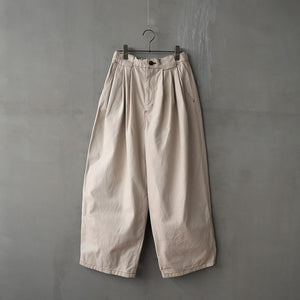 VINTAGE SERGE THREE TUCK WIDE PANTS