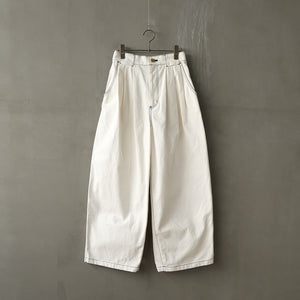 VINTAGE SERGE THREE TUCK WIDE PANTS