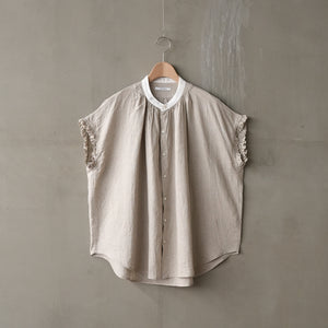 FRENCH LINEN FRILL SLEEVE AMICAL SHT