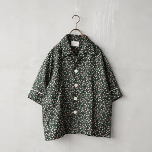 House on the hill 90cm tee Flower 花柄 ORIGINAL LINEN FLOWER PRINT OPEN COLLAR SHT – MANON ONLINESTORE