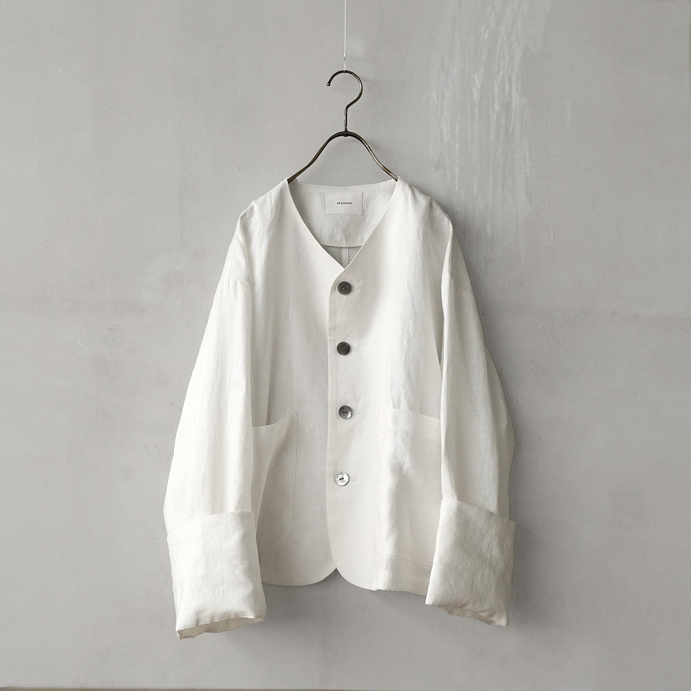 FRENCH LINEN NO COLLAR JKT – MANON ONLINESTORE