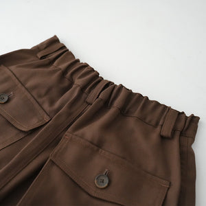 WOOL MIX THREE TUCK WIDE PANTS