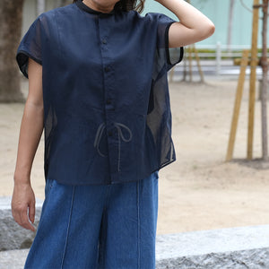 ORGANDIE FRENCH SLEEVE BLOUSE