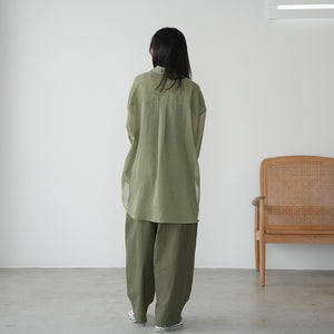 LIP CLOTH THREE TUCK WIDE PANTS