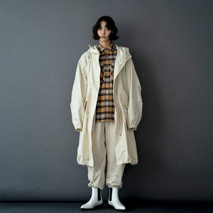 COTTON NYLON HOOD COAT