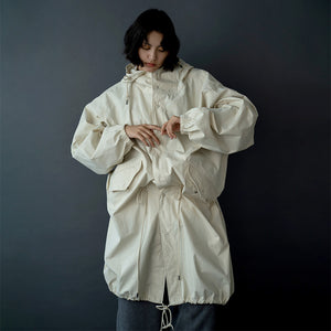 COTTON NYLON HOOD COAT