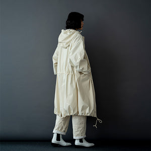 COTTON NYLON HOOD COAT