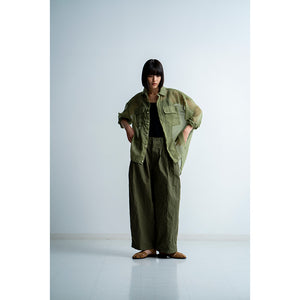 LIP CLOTH THREE TUCK WIDE PANTS
