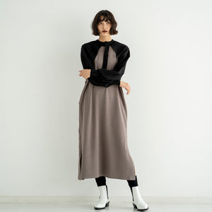 NO SLEEVE LONG KNIT ONEPIECE