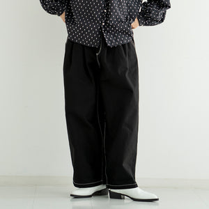 VINTAGE SERGE THREE TUCK WIDE PANTS