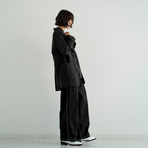 VINTAGE SERGE THREE TUCK WIDE PANTS