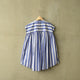 STRIPE GAHER NO SLEEVE BLOUSE