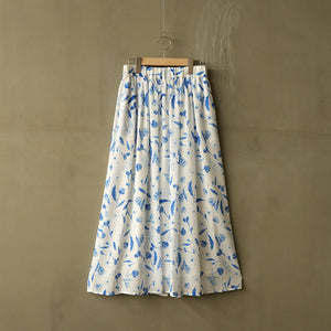 ORIGINAL FLOWER PRINT GATHER SKIRT